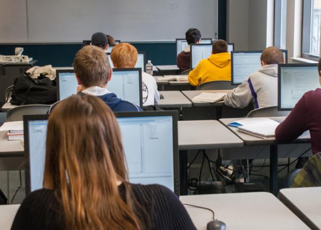 Students in Computer Science lab.