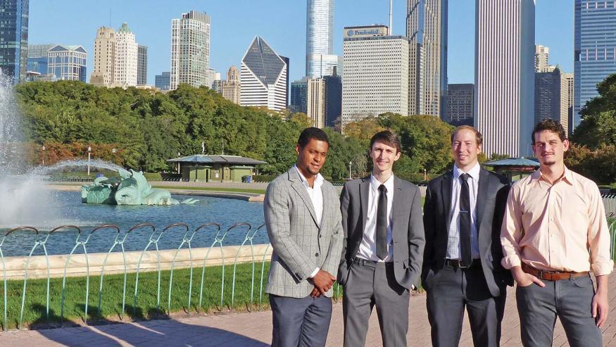 From left, Ken Clay '14, Stuart Casarotto '14, Mark Hoffman '15 and Jesse Nagelberg '15.