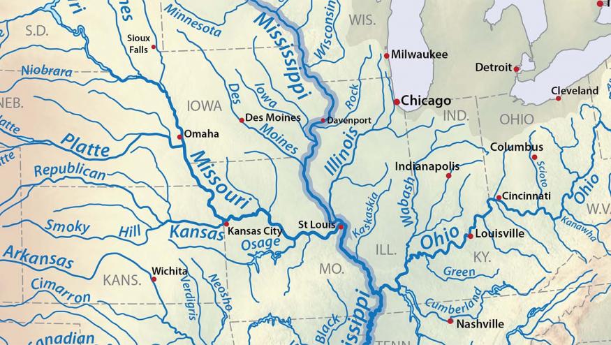 Map of U.S. rivers
