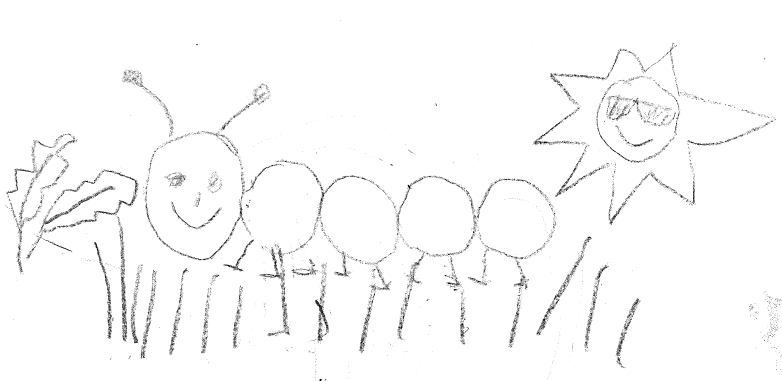caterpillar child art