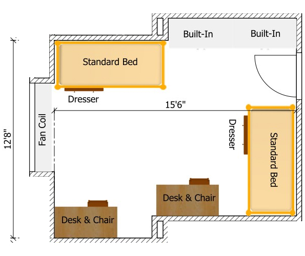 1st floor standard even room