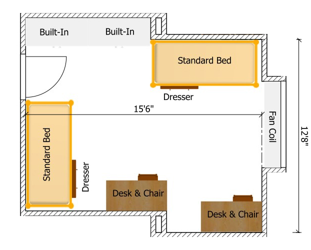 1st floor standard even room