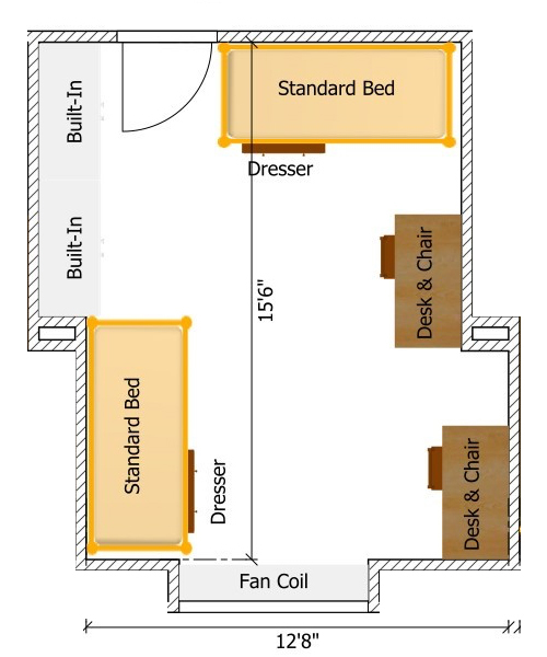 1st floor standard even room