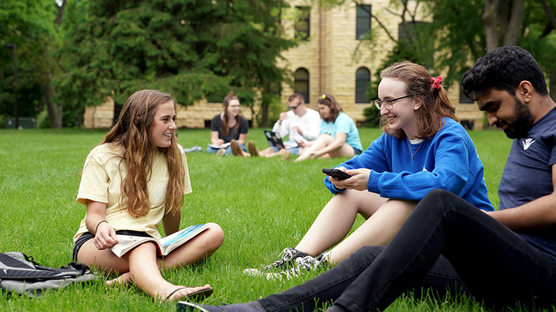 students on the quad