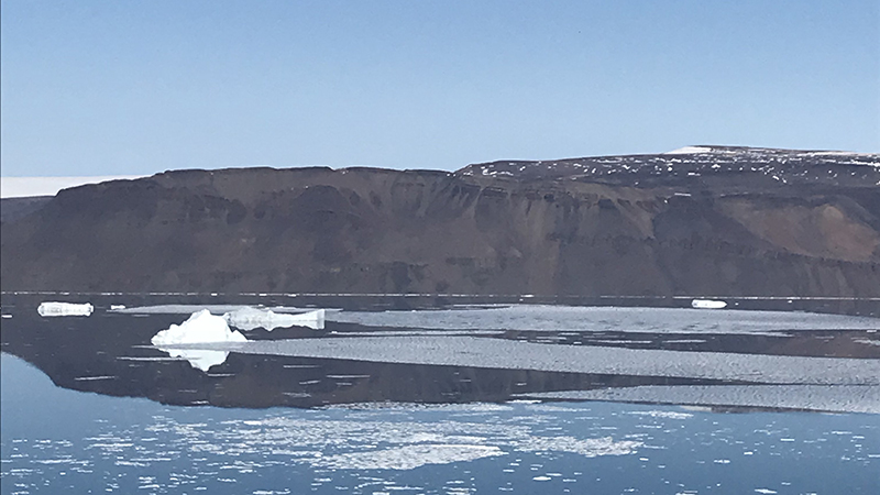 View of glacier and ice in Greenland