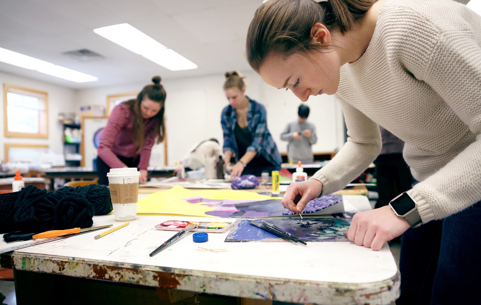 students enjoy art class