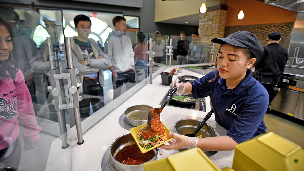 dining hall pasta bar