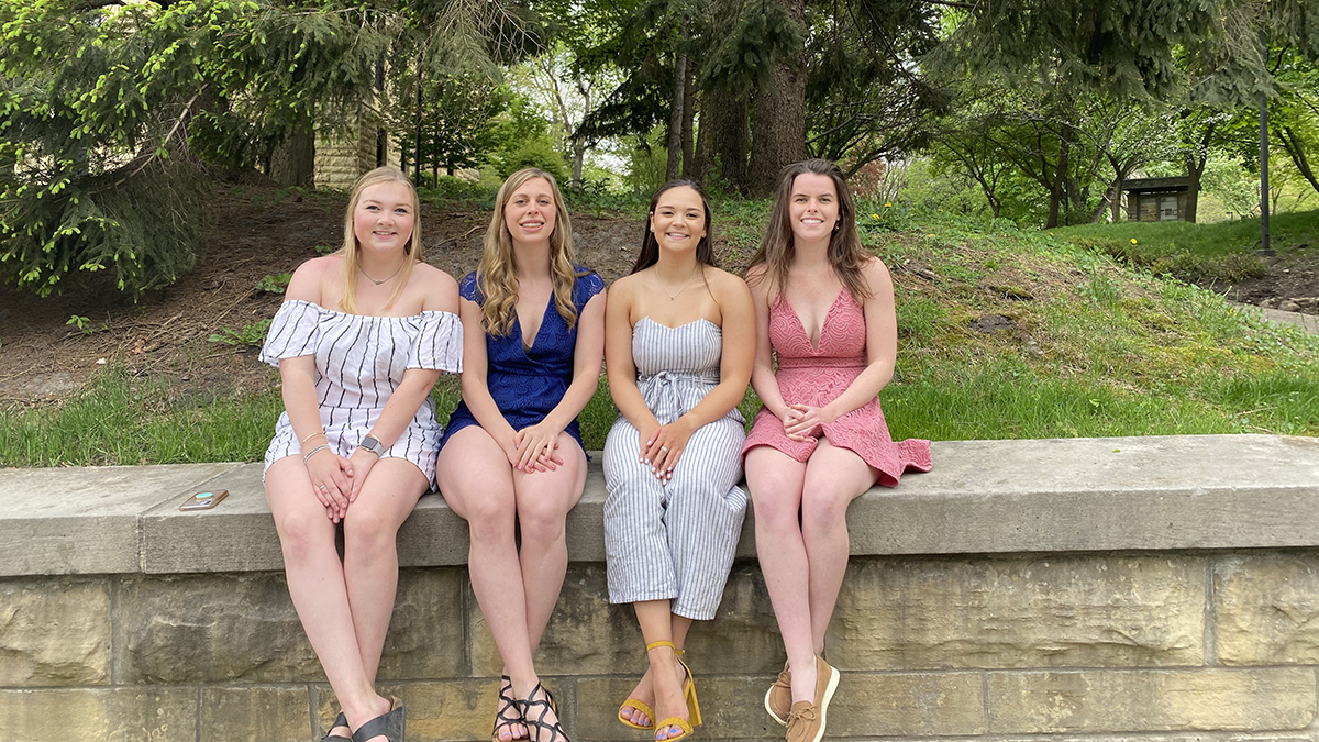 Patti and Friends outside Old Main