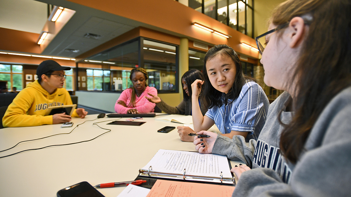 students enjoy time together on campus