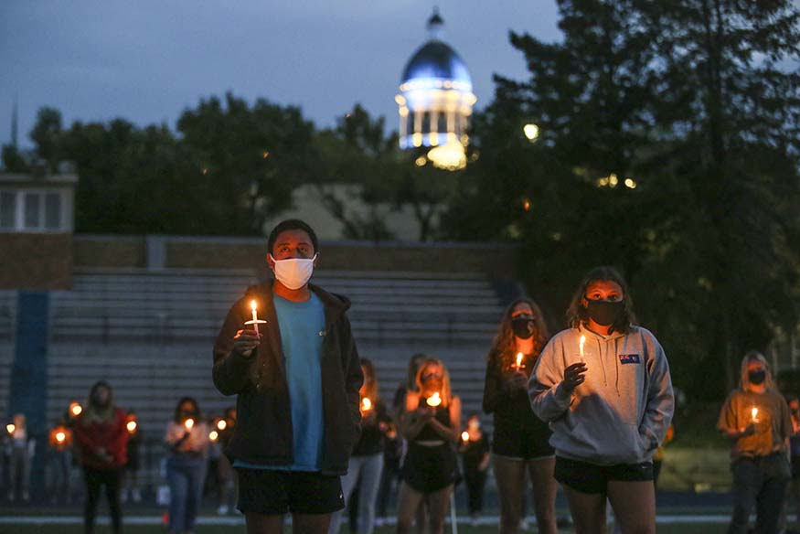 outdoor candlelight vigil