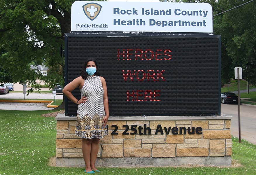 Krishna Marme poses for a photo during a public health internship