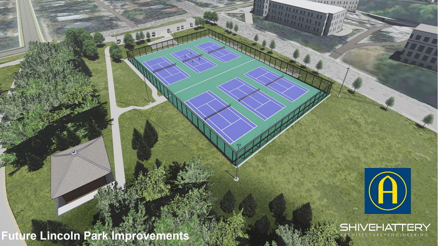 A rendering of the tennis complex