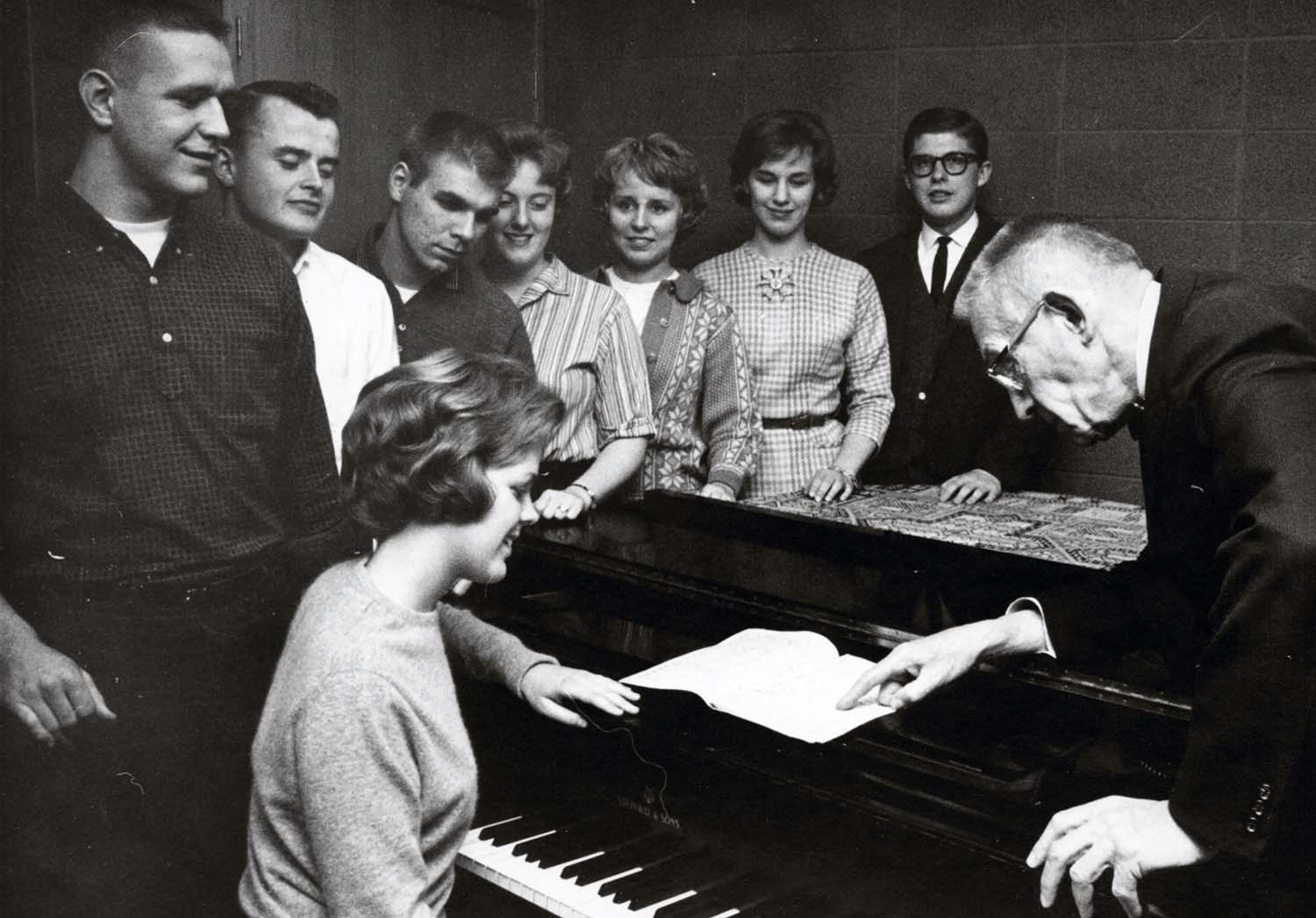 dr. henry veld and choir students