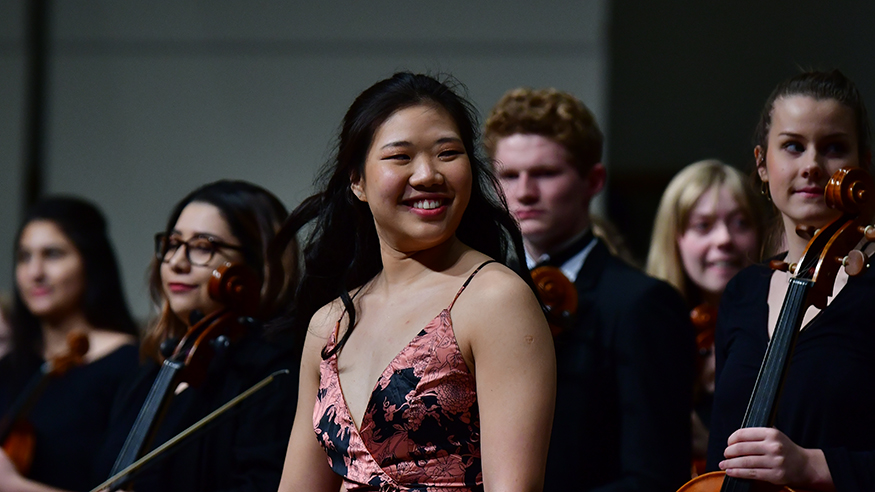 Students at a music performance