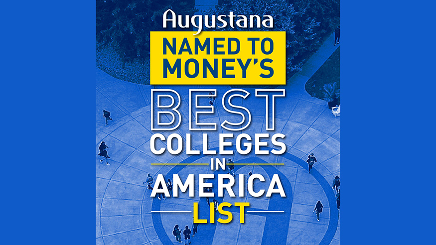 Graphic with the words "Augustana named to Money's Best Colleges in America list"