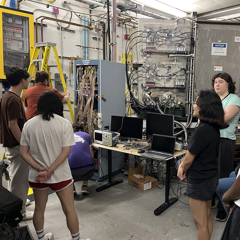 Students learning about electronics