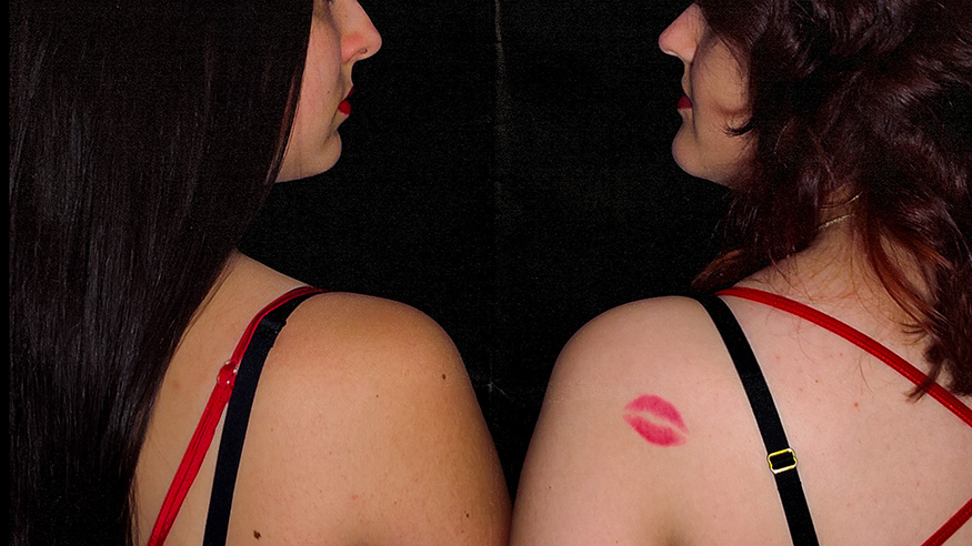 a kiss upon her shoulder