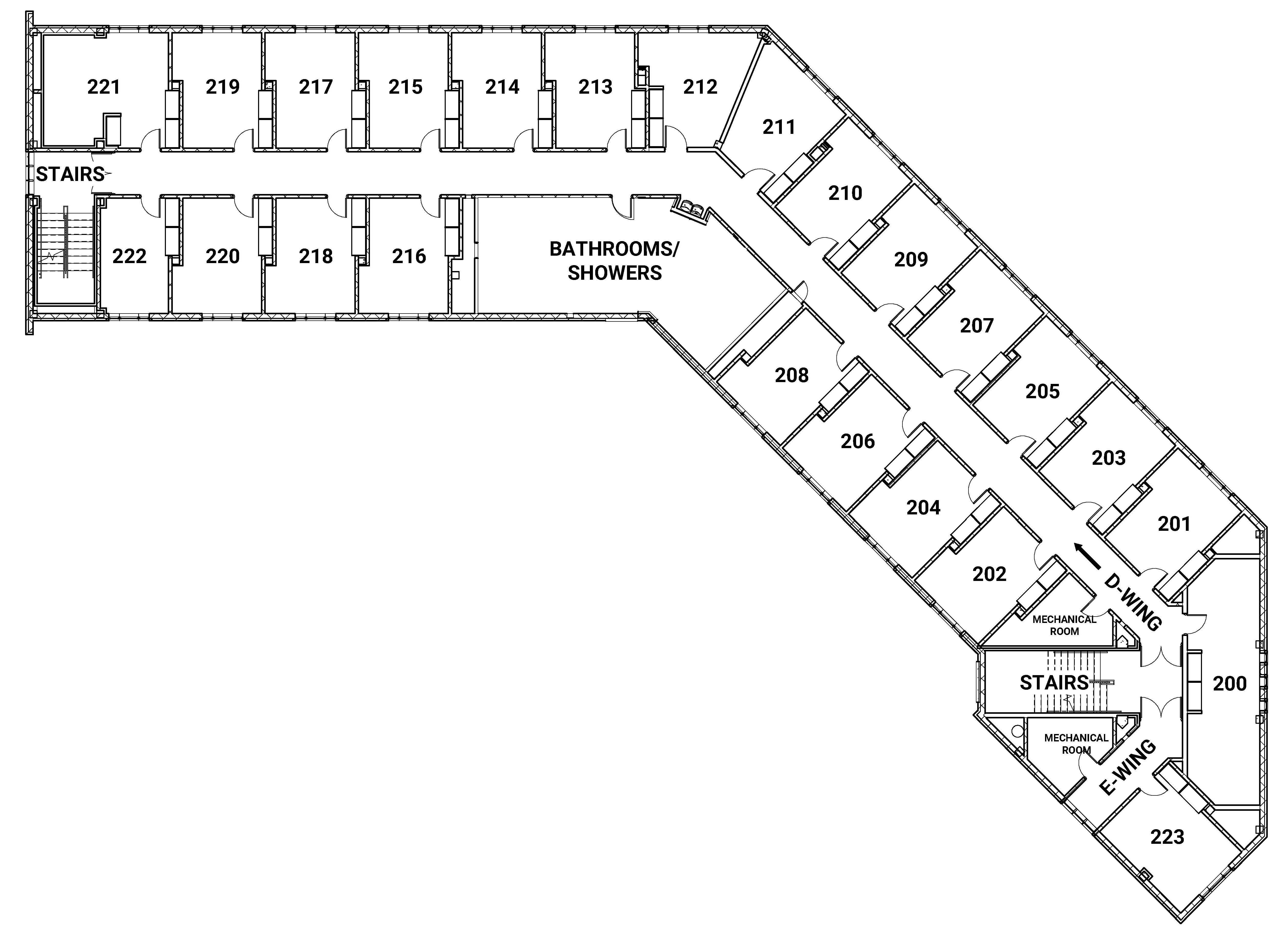 D wing, second floor