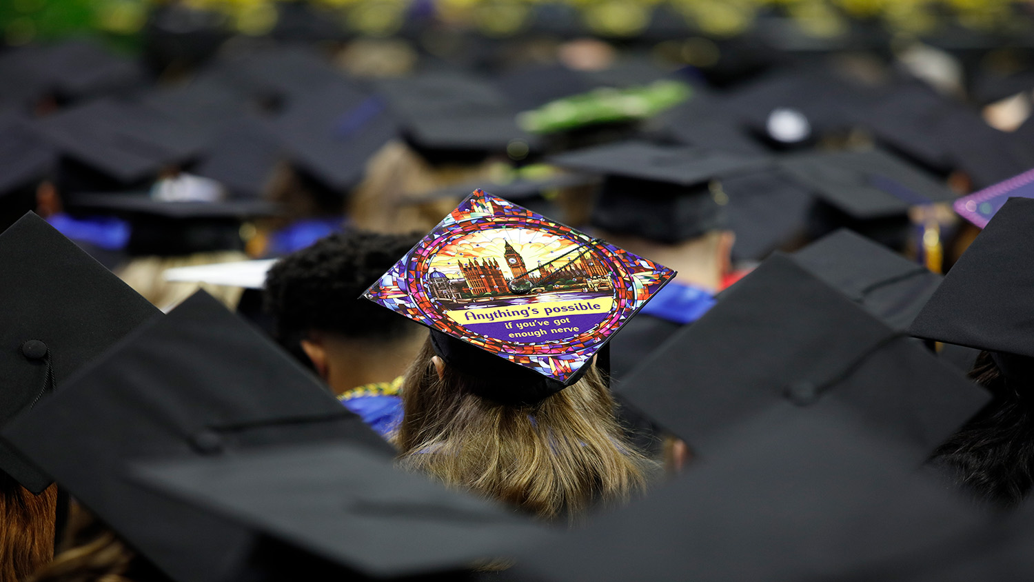 A decorated graduation cap 