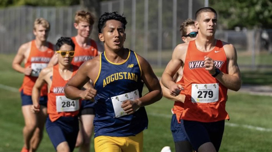 Diego Gomez running in a track meet
