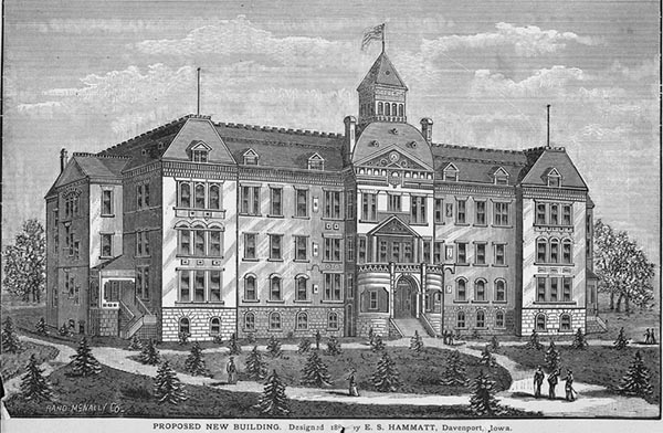The Old Main that wasn't: original design for Old Main as shown in the 1883-1884 Augustana Catalog. 
