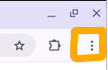 Step 2: Click on the three dots in the top left of the Chrome window.