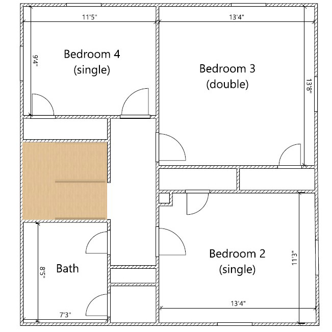 Campbell House floor plan, second floor