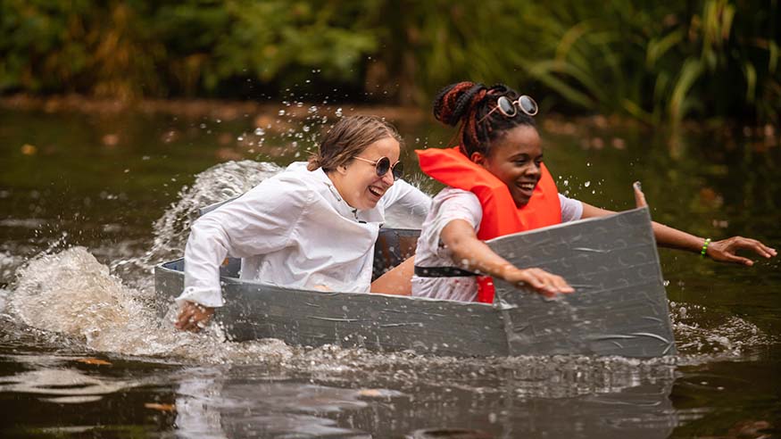 Students at the regatta