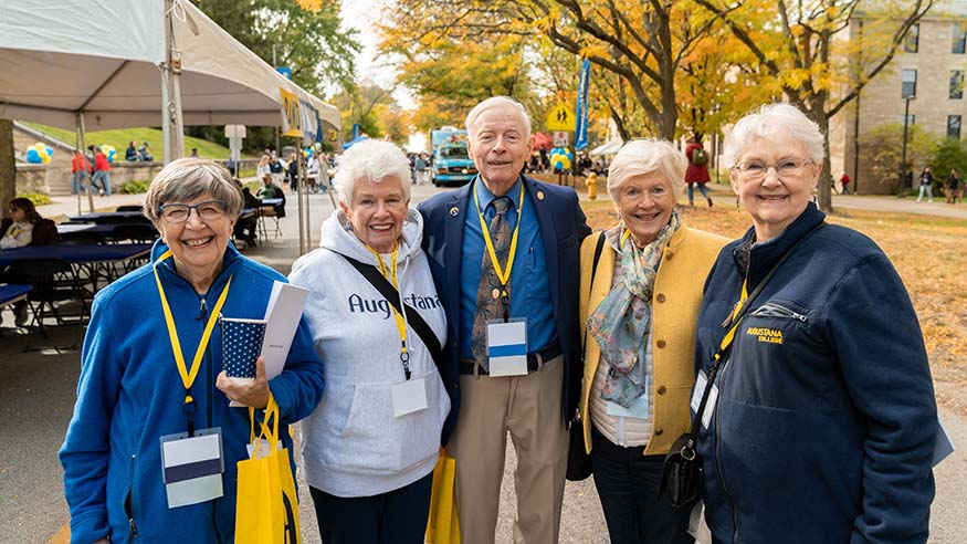 Alumni at the inauguration street party.