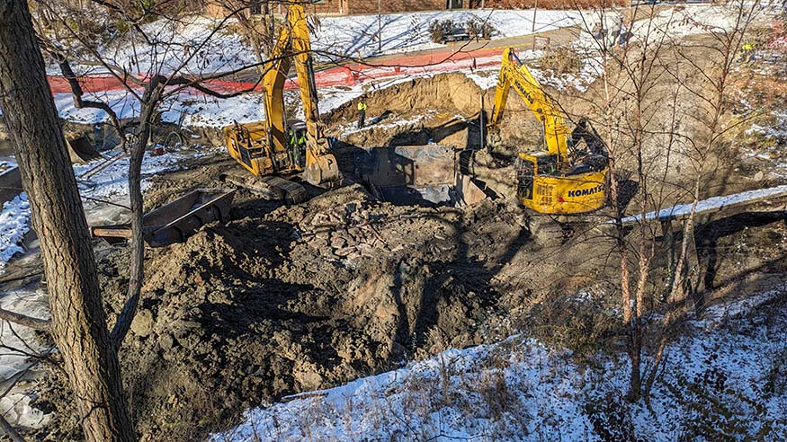 Backhoes in Slough