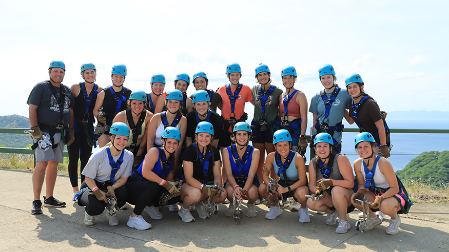 Softball zip-lining 