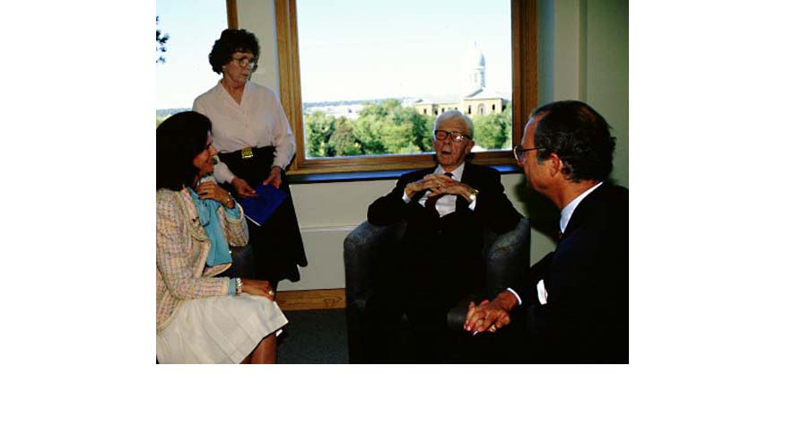 King Carl XVI Gustav and Queen Silva and Conrad Bergendoff