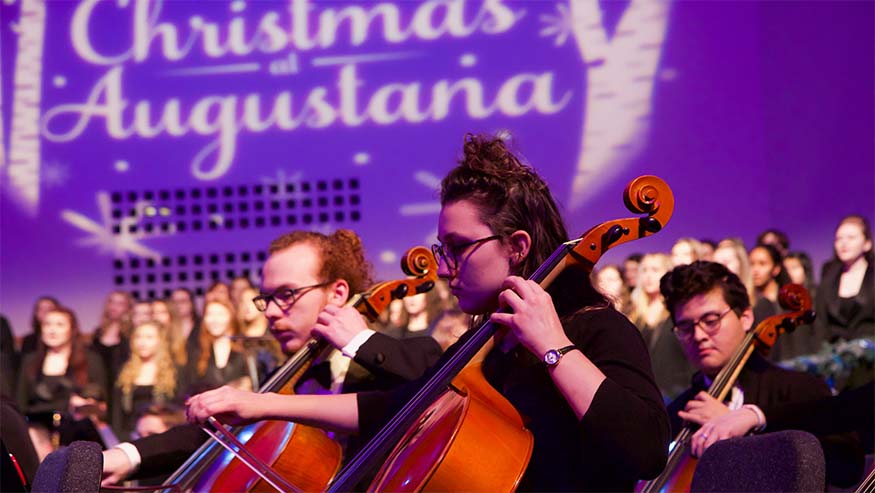 christmas at augustana cello players