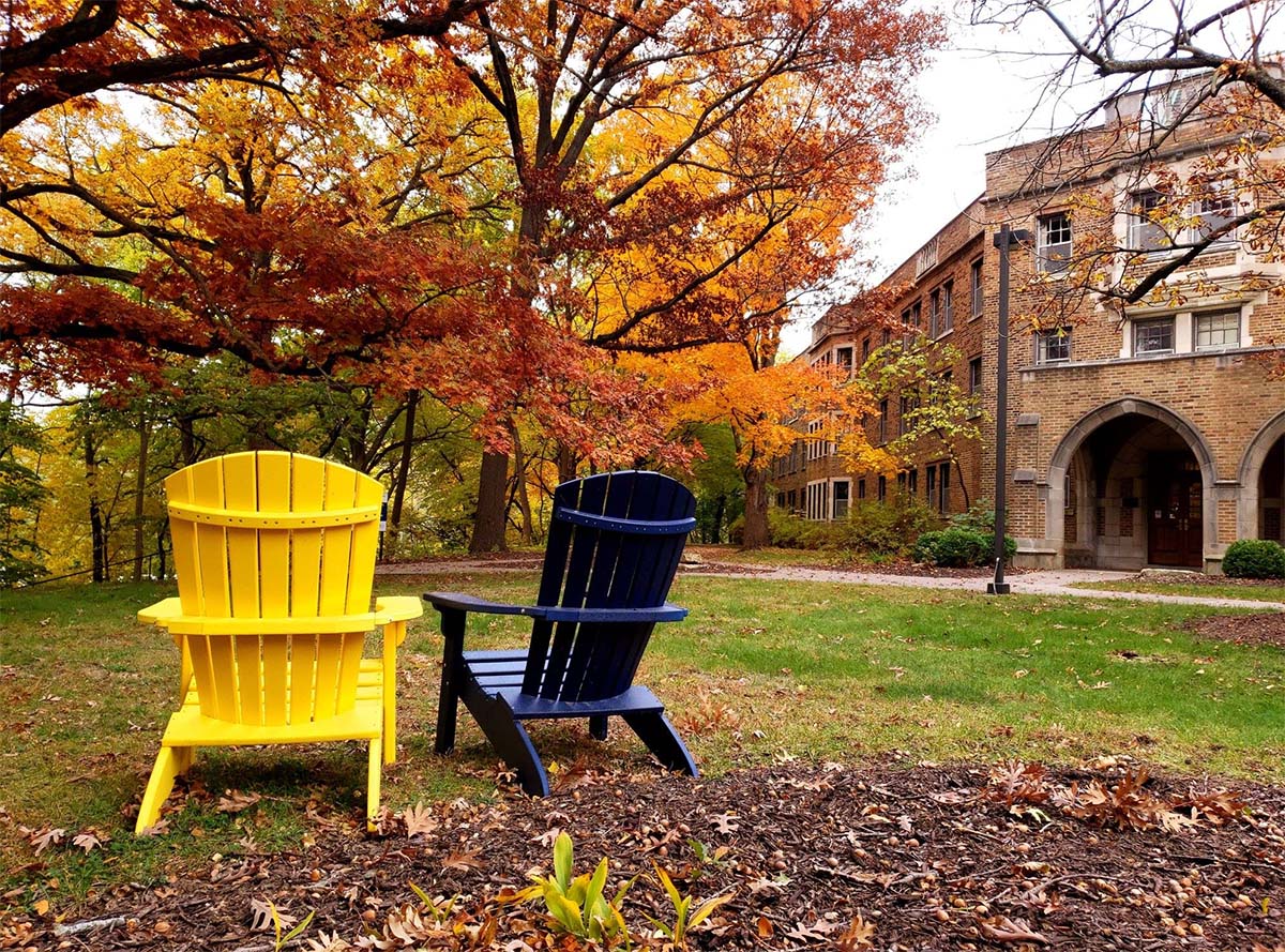 chairs outside founders hall