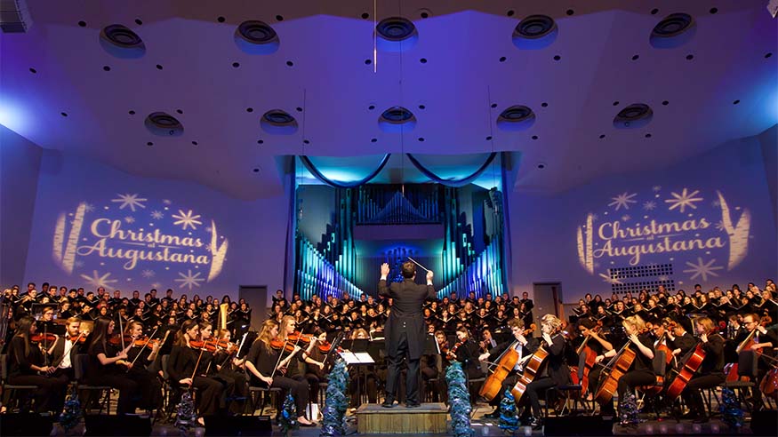 christmas at augustana view from back of hall