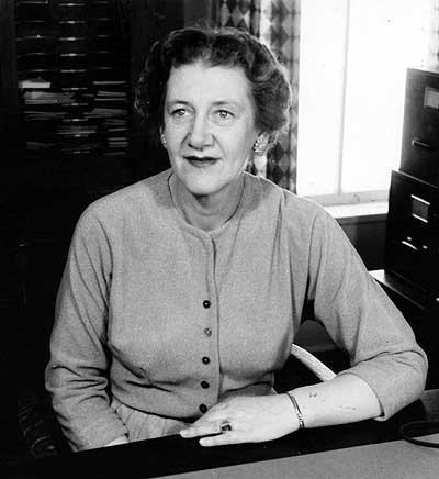 Henriette Naeseth in her office, 1957.