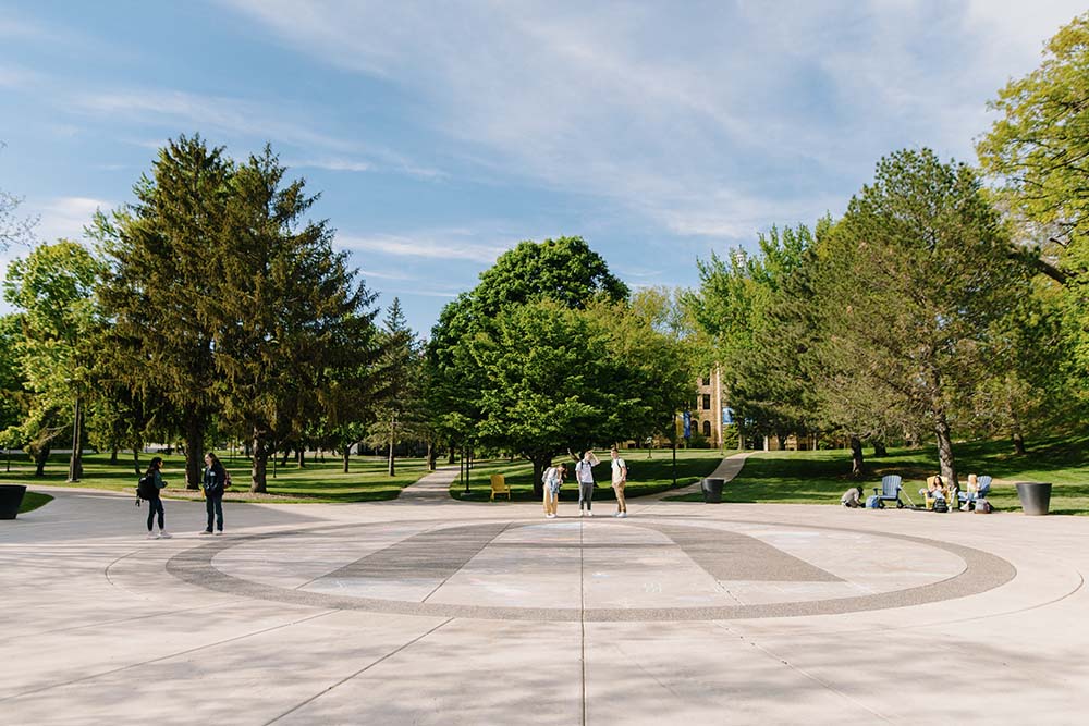Viking Plaza in the center of the Quad.