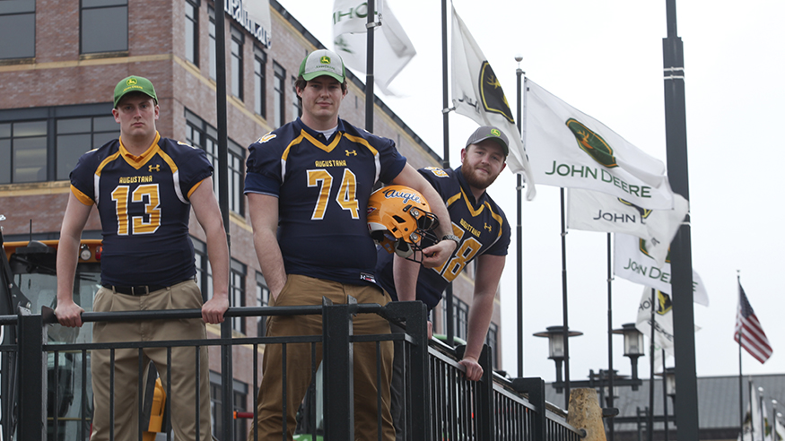 Football player interns at John Deere