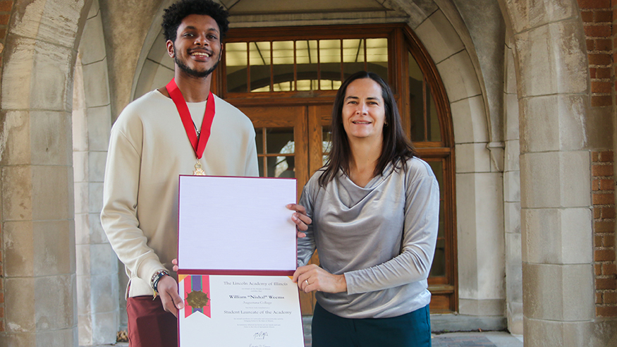 William "Nishal" Weems and President Andrea Talentino