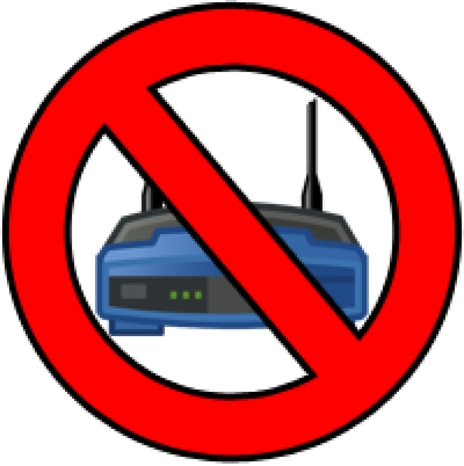 No personal routers or access points in the dorms