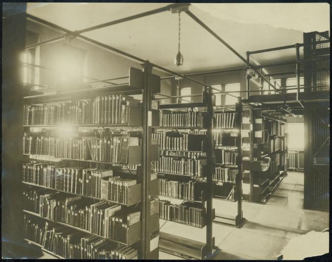 Denkmann Memorial Library stacks, 1911.