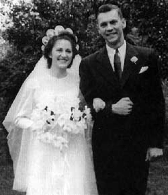 Cecil Nelson '44 and his bride Roberta Carmichael met when they were employed at the Oak Ridge installation. They were married on Aug. 28, 1946.