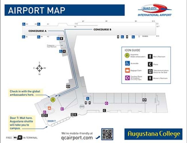 quad cities international airport map