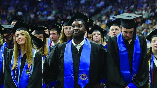 Students at graduation