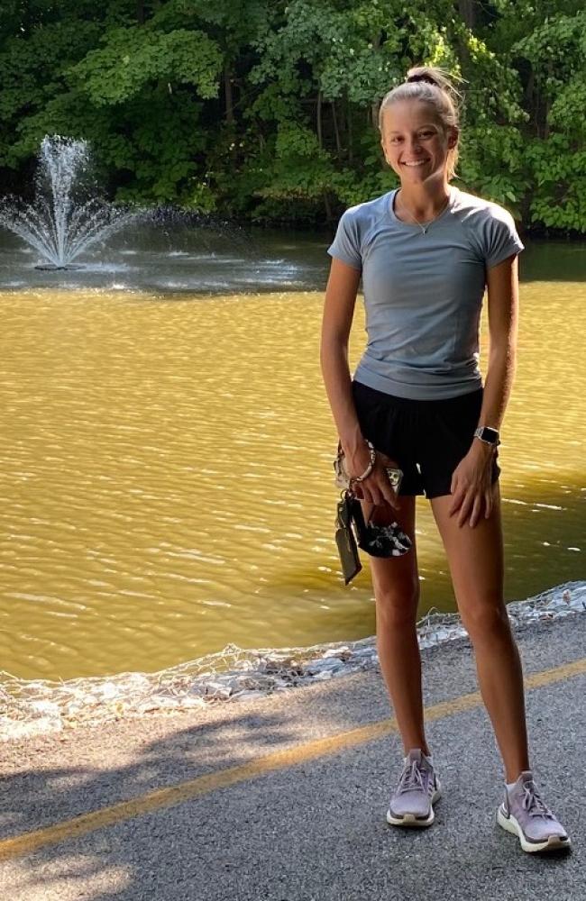 Avery Frick '24 along the slough on her first day on campus.