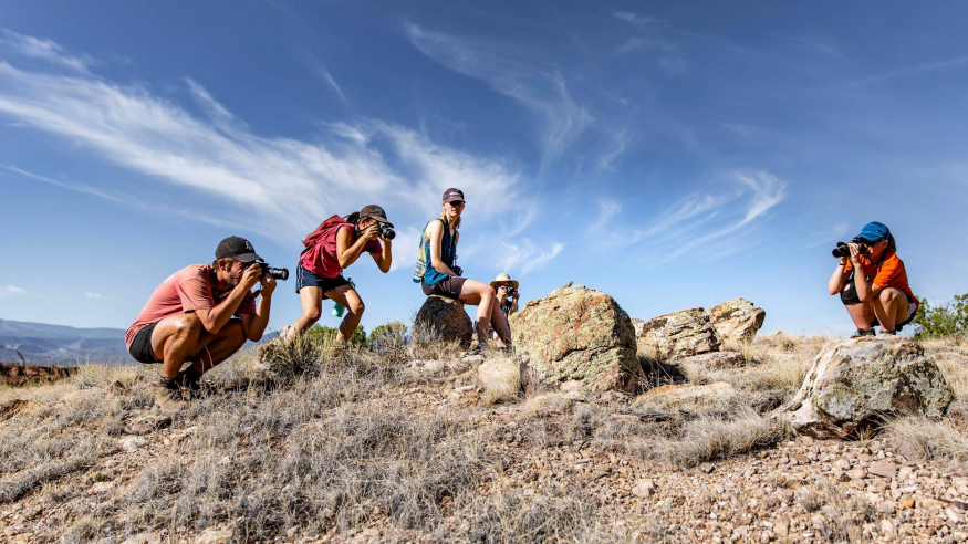 students take environmental landscape photos