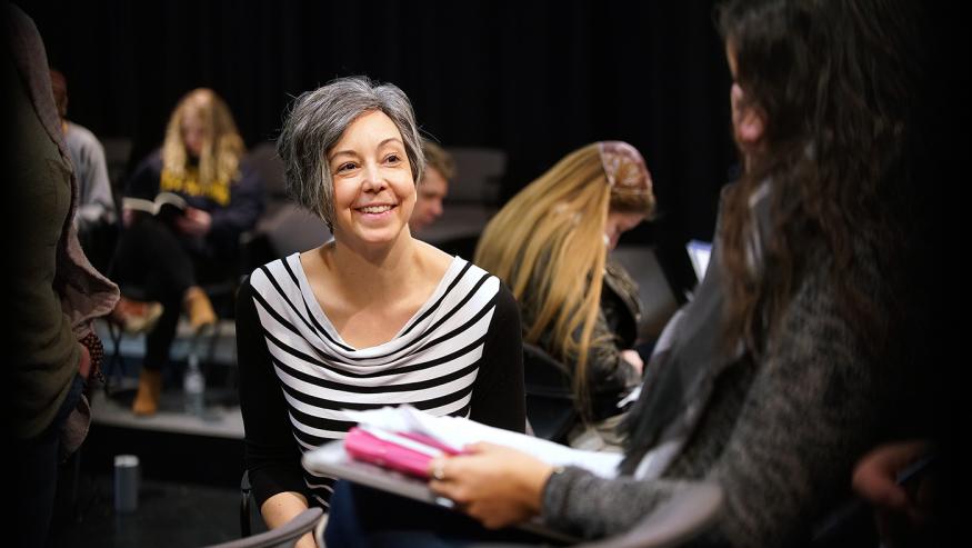 Jennifer Popple teaching class in the Black Box