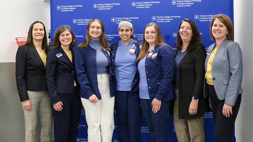 Group photo at Trinity College of Nursing & Health Sciences