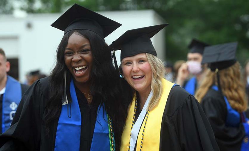 Smiling graduates